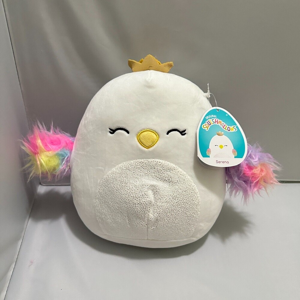 NWT Squishmallow SERENA THE SWAN 8 inch Plush RARE Kellytoy Sparkles Glitter